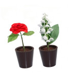 Duo de muguet et rose en chocolat