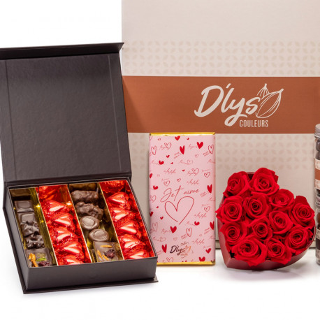 chocolat rose champagne saint-valentin