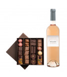 Chocolats et vin rosé