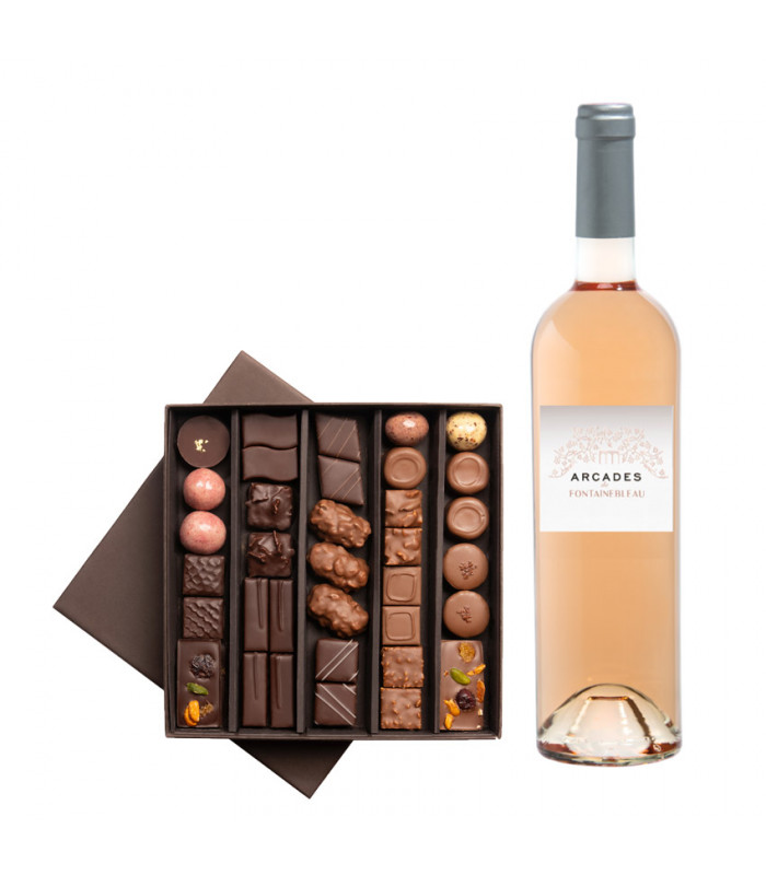 Chocolats et vin rosé