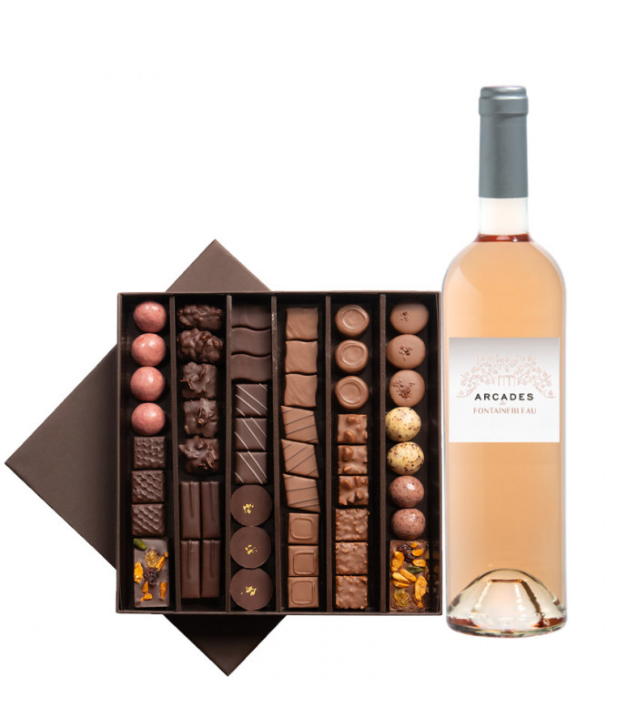 Chocolats et vin rosé