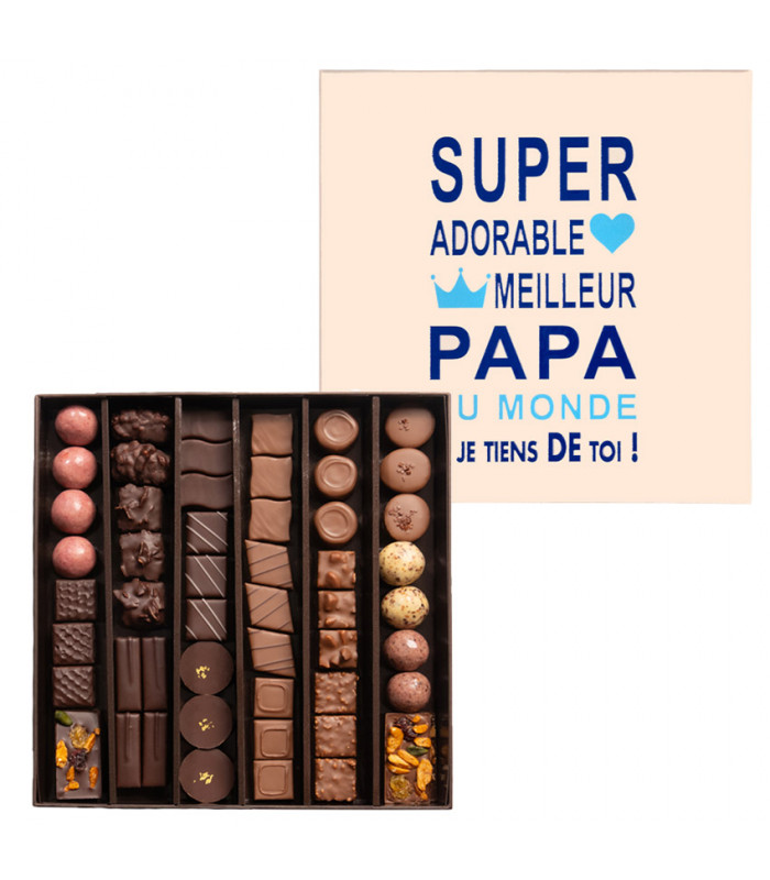 cadeau papa chocolats vin