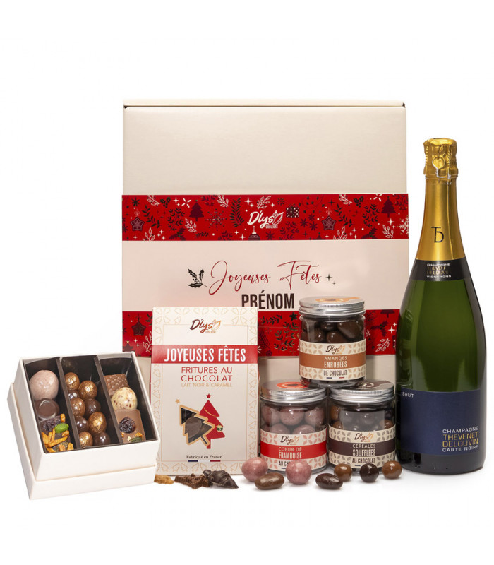 cadeau chocolat noel champagne