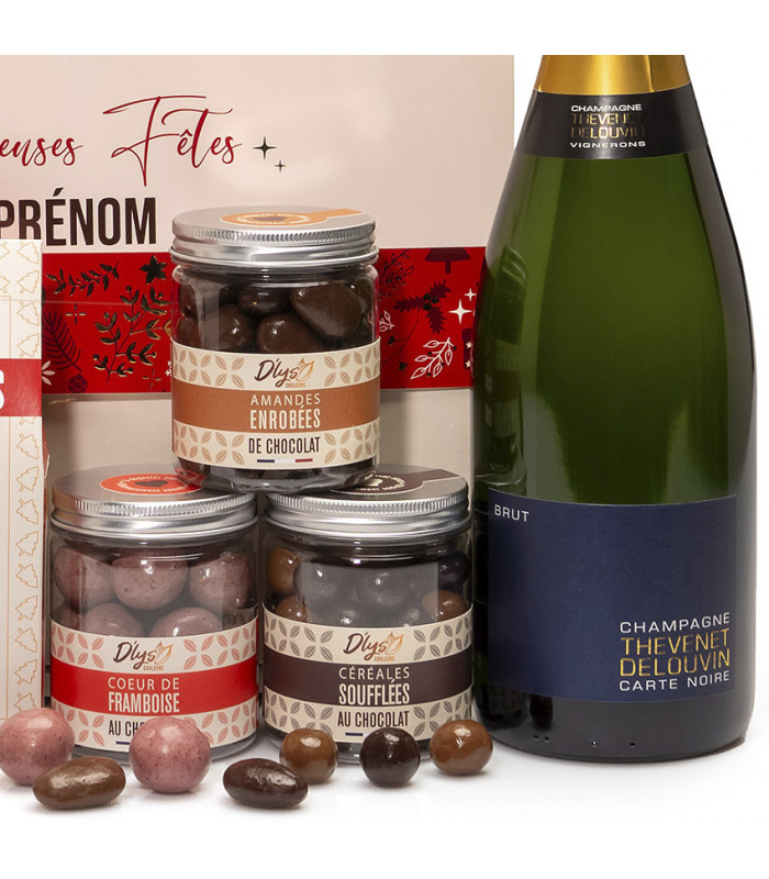 cadeau chocolat noel champagne