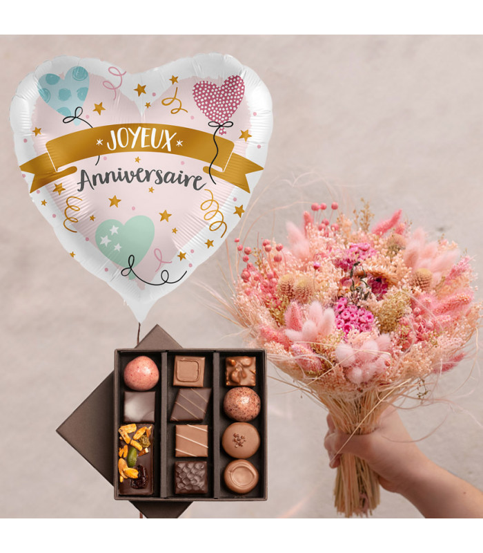 Ballon Fleurs Chocolat