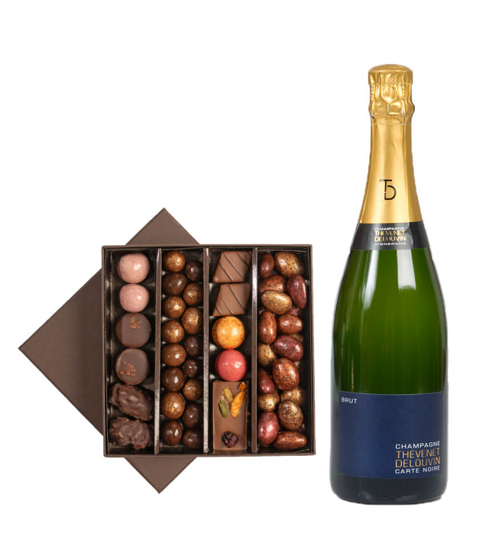 Chocolats de Noël et champagne