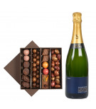 Chocolats de Noël et champagne