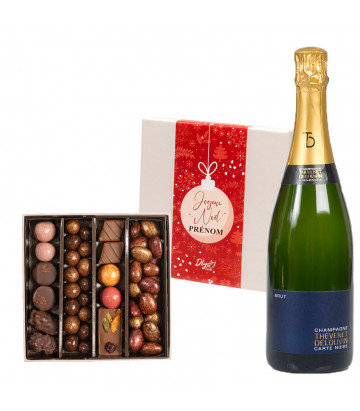 champagne et chocolat personnalisé